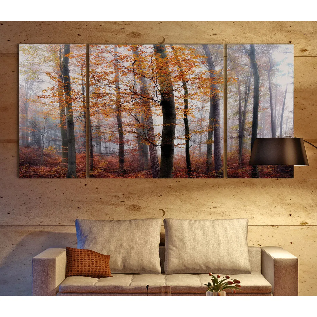 Lost in the Forest - 3 Piece Wrapped Canvas Multi-Piece Image Print Set Alcott Hill® Overall Size: 40" H x 80" W x 1.5" D