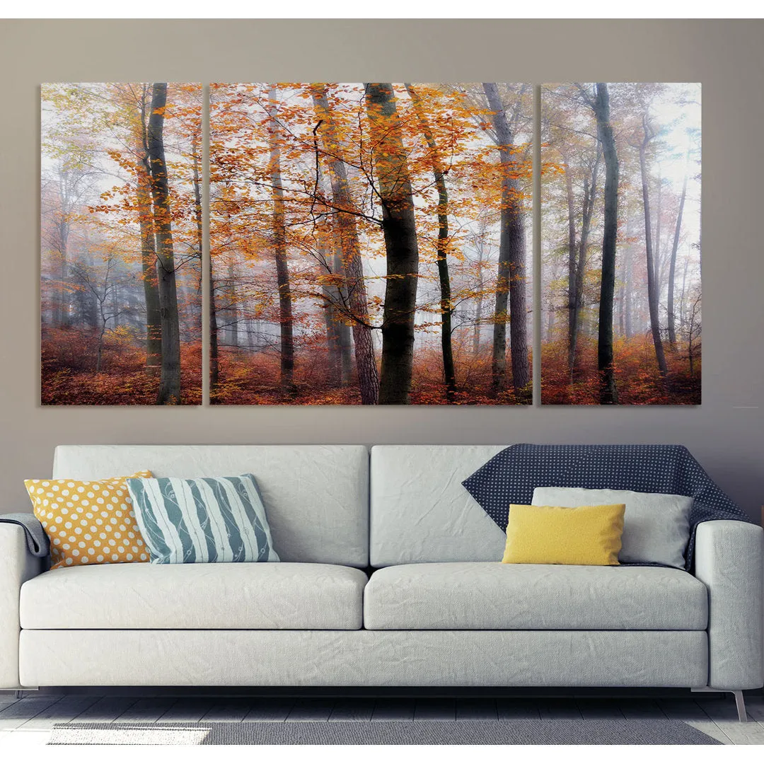 Lost in the Forest - 3 Piece Wrapped Canvas Multi-Piece Image Print Set Alcott Hill® Overall Size: 40" H x 80" W x 1.5" D