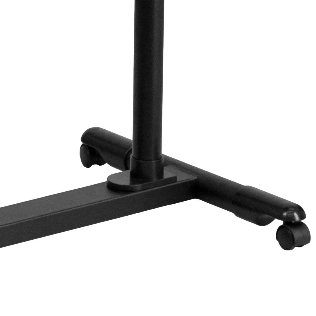 Macon Adjustable Height Steel Mobile Computer Desk Flash Furniture Color: Black