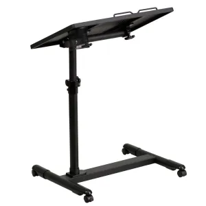 Macon Adjustable Height Steel Mobile Computer Desk Flash Furniture Color: Black
