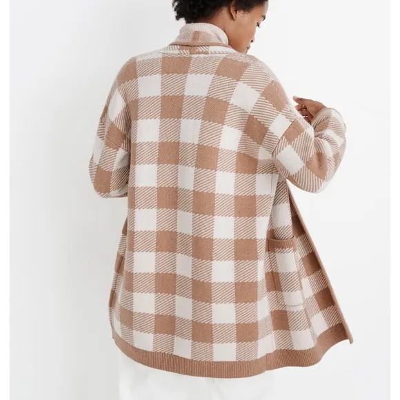 Madewell Minetta Sweater Coat in Buffalo Check‎