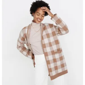 Madewell Minetta Sweater Coat in Buffalo Check‎