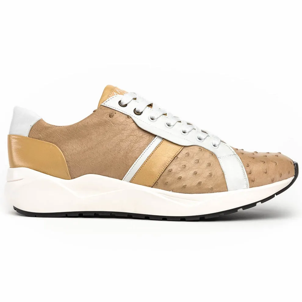Marco Di Milano Lyon II Orix / White Ostrich Quill & Calfskin Sneakers
