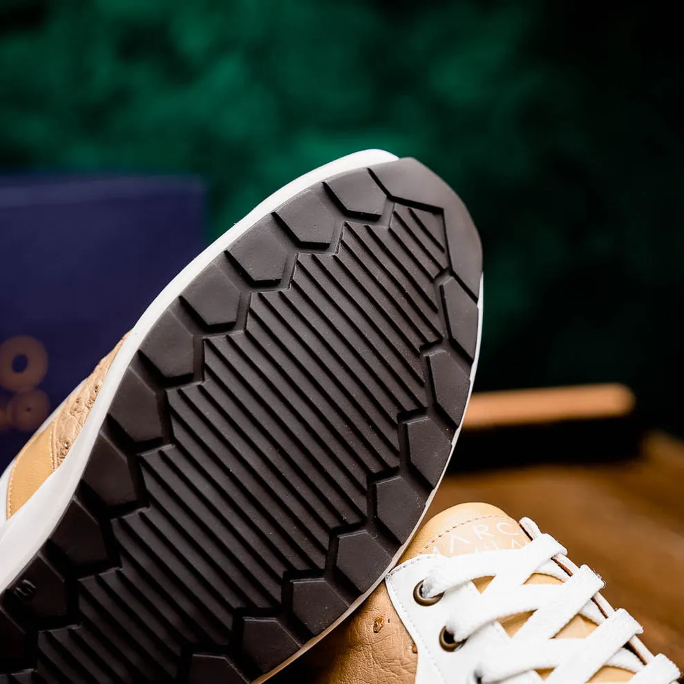 Marco Di Milano Lyon II Orix / White Ostrich Quill & Calfskin Sneakers