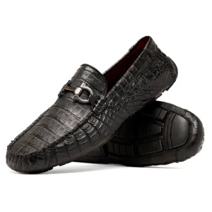 Marco Di Milano Parma Black Crocodile Loafers