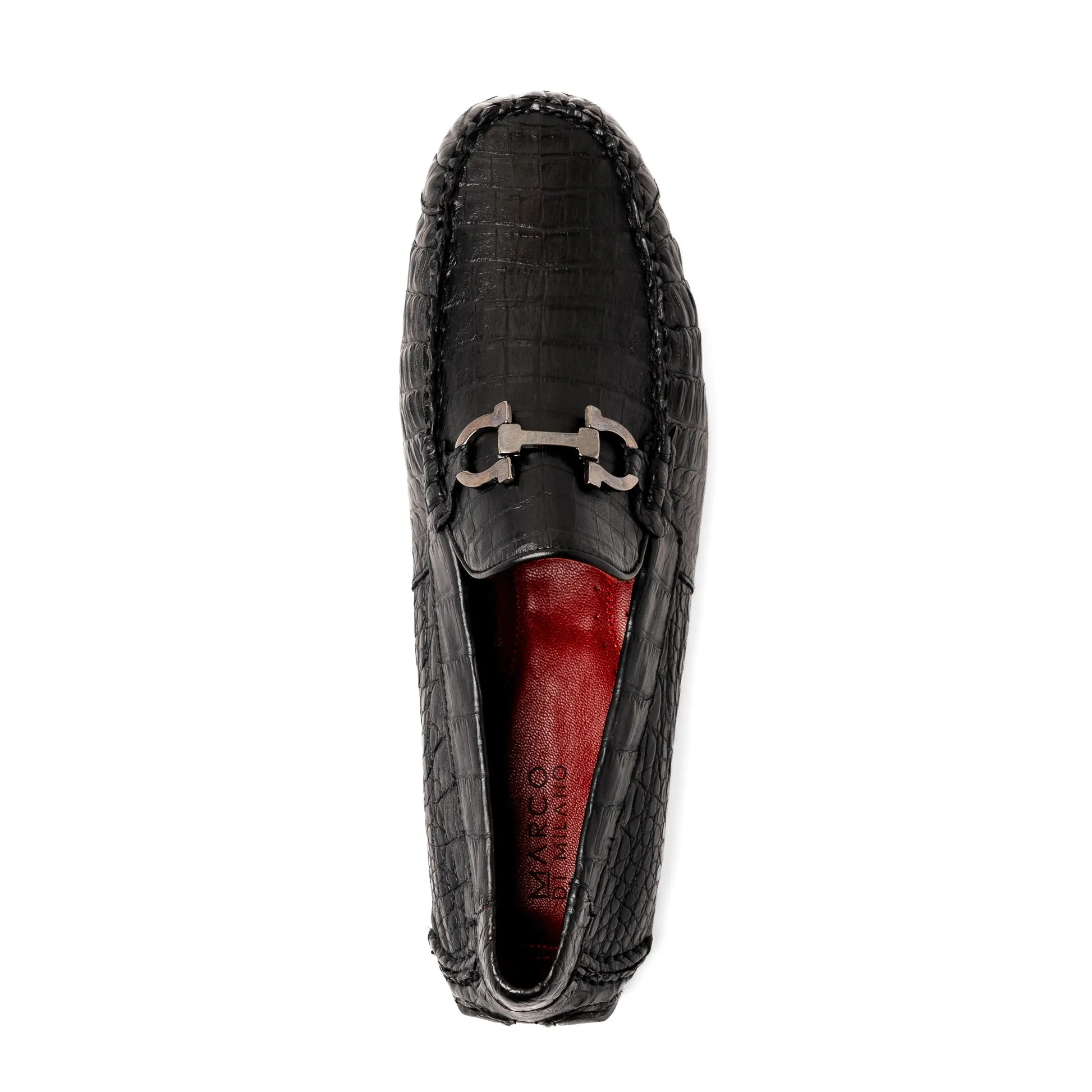 Marco Di Milano Parma Black Crocodile Loafers