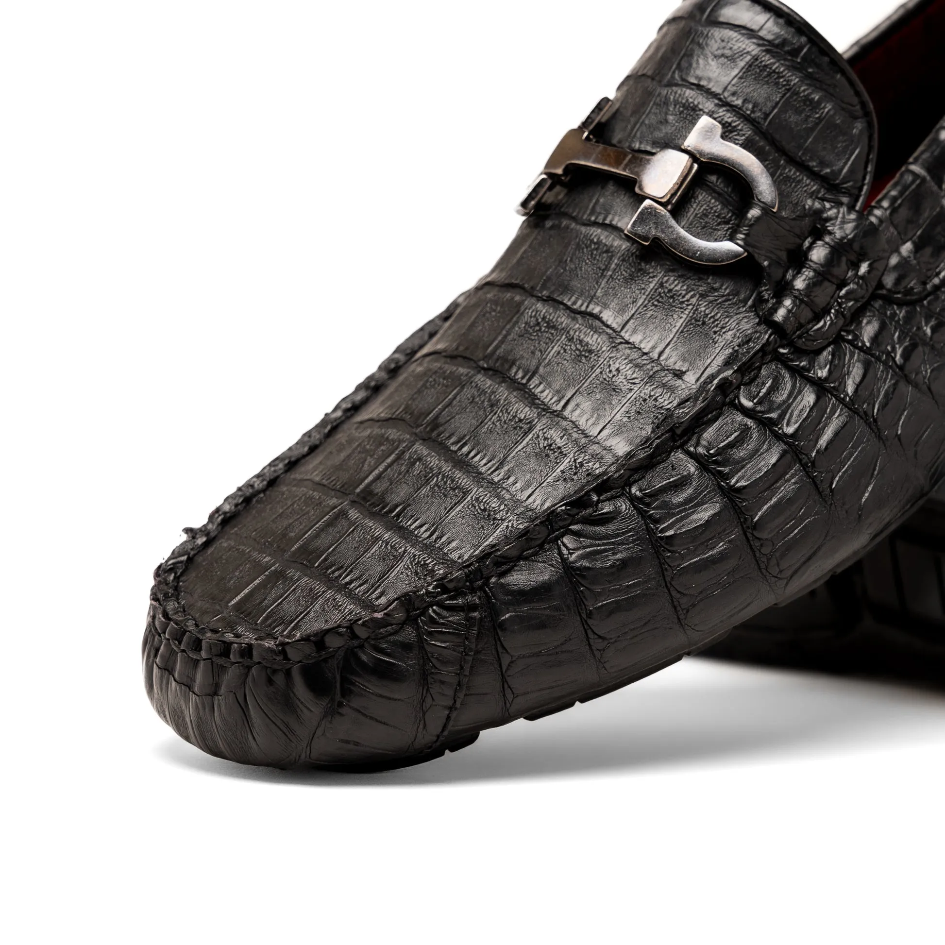 Marco Di Milano Parma Black Crocodile Loafers