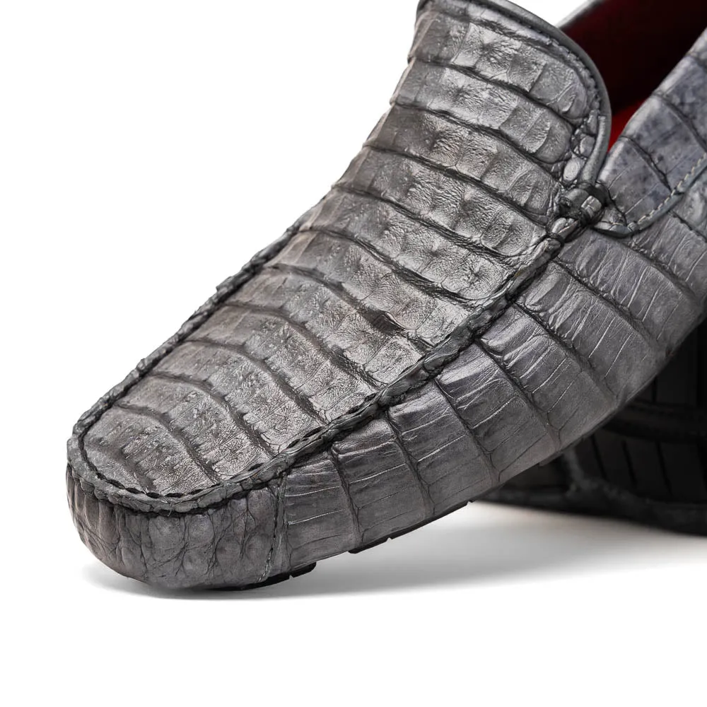 Marco Di Milano Remo Gray Crocodile Loafers