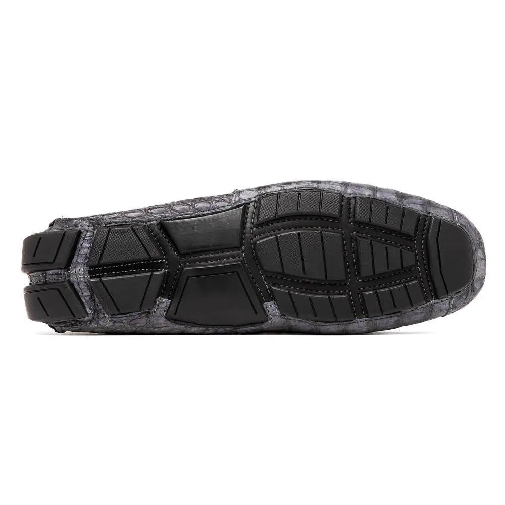 Marco Di Milano Remo Gray Crocodile Loafers