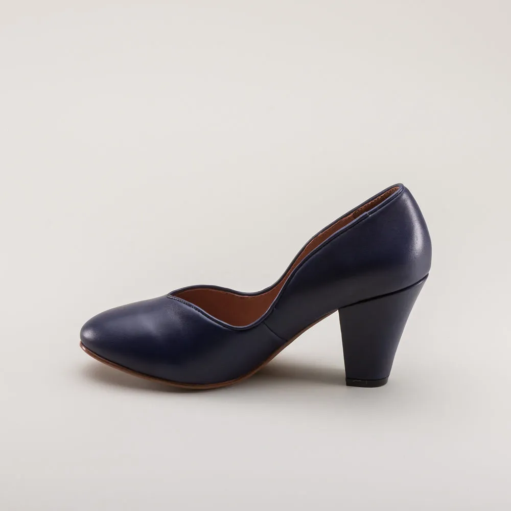 Marilyn Vintage Pumps Wide (Navy Blue)