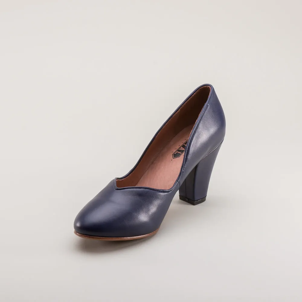 Marilyn Vintage Pumps Wide (Navy Blue)