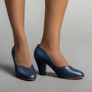Marilyn Vintage Pumps Wide (Navy Blue)
