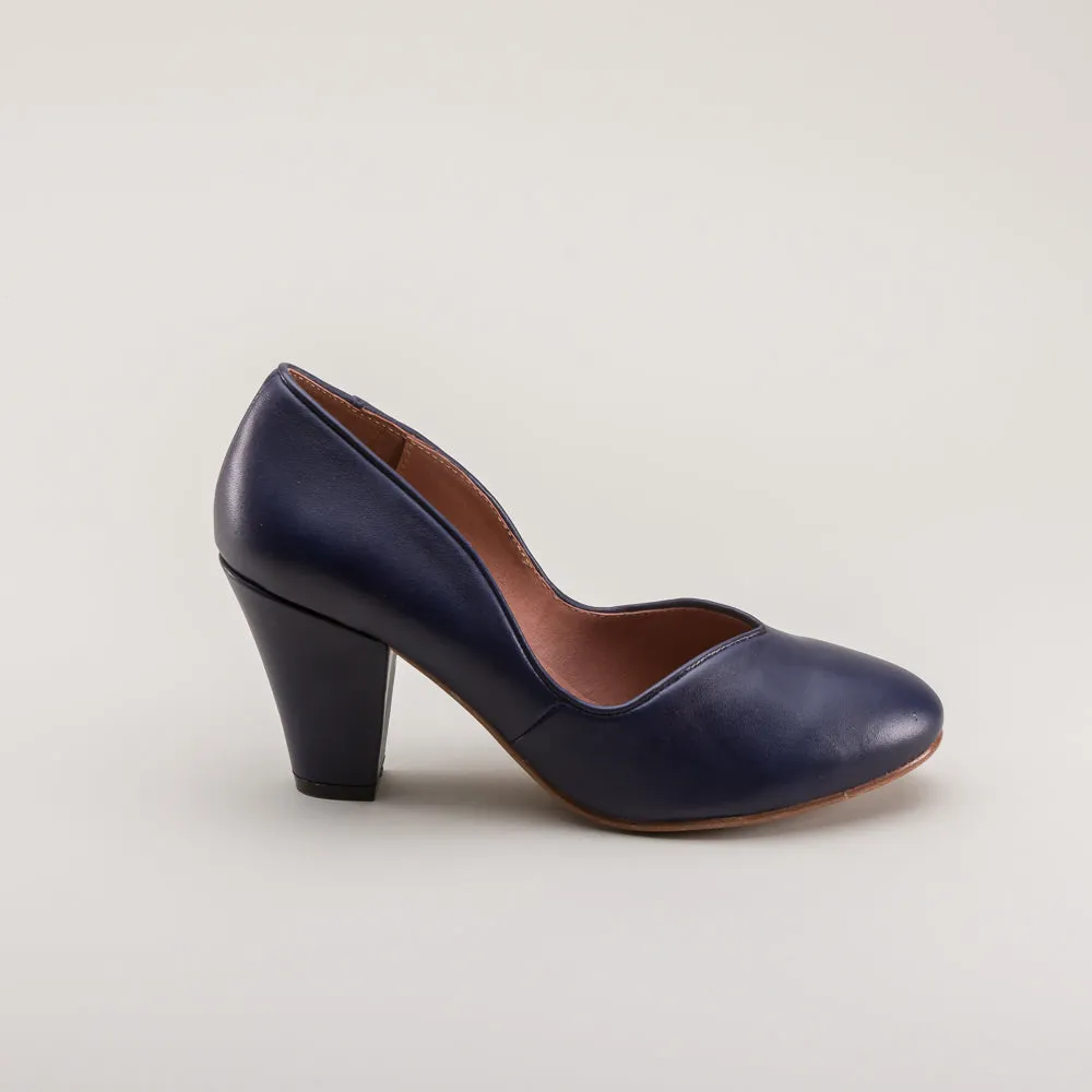 Marilyn Vintage Pumps Wide (Navy Blue)