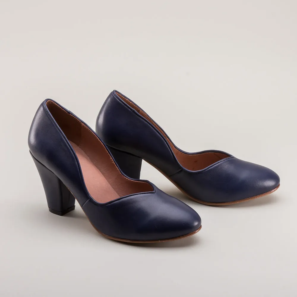 Marilyn Vintage Pumps Wide (Navy Blue)