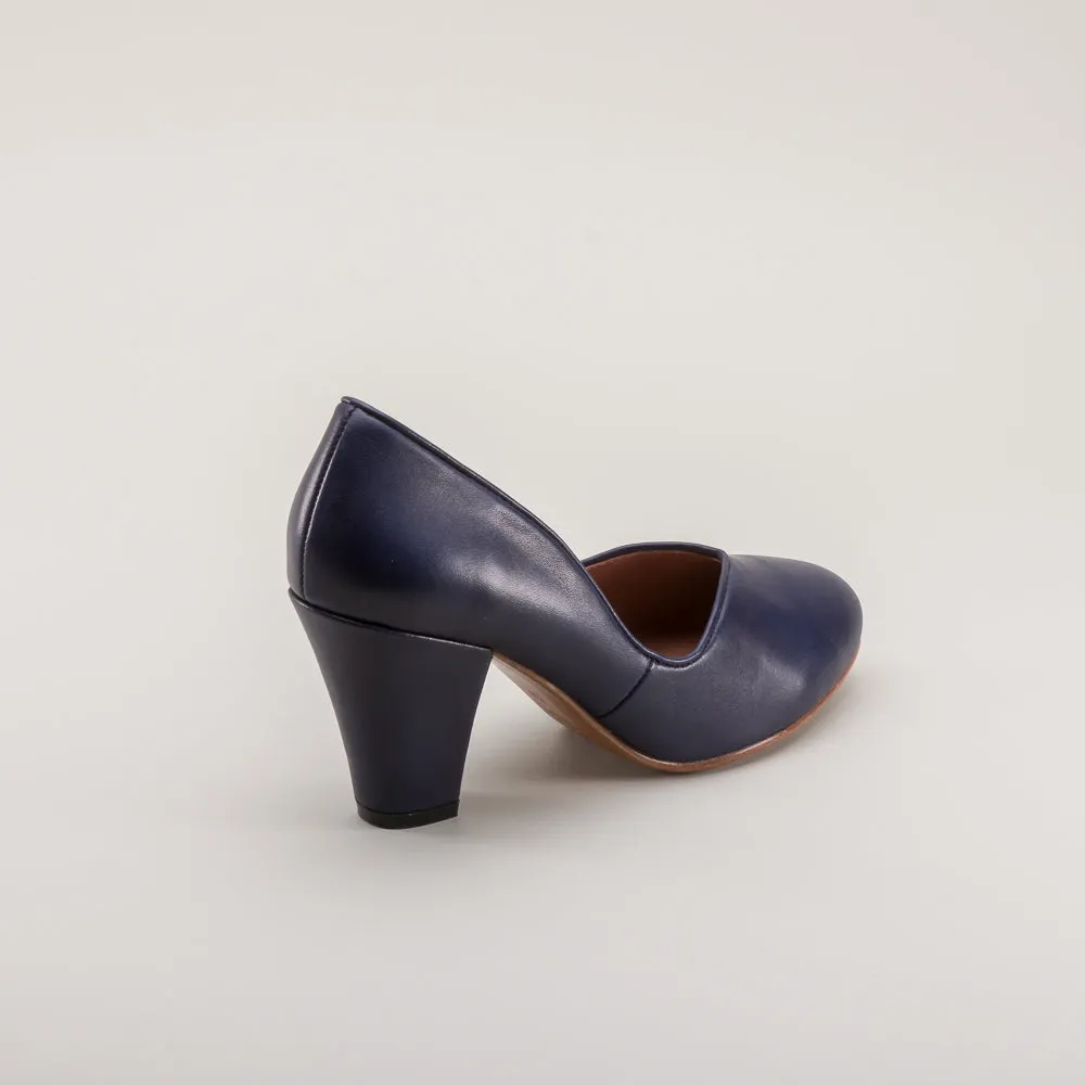 Marilyn Vintage Pumps Wide (Navy Blue)