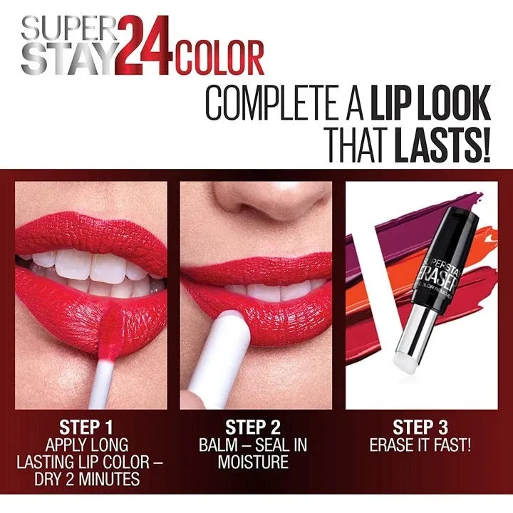 Maybelline Super Stay 24 Color 2-STEP LIQUID LIPSTICK 200 Eternal Cherry