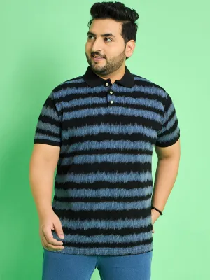 Men Plus Size Savnik Stripes Polo Tshirt