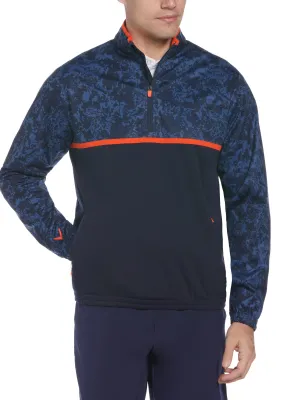 Mens Callaway X Abstract Camo Print Quarter Zip Golf Windbreaker