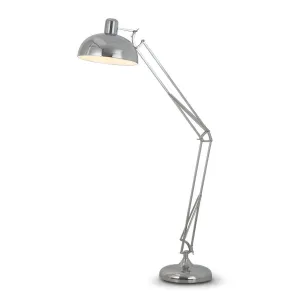 METAL ARCHITECT FLOOR LAMP SHADE ADJUSTABLE HEIGHT - CHROME