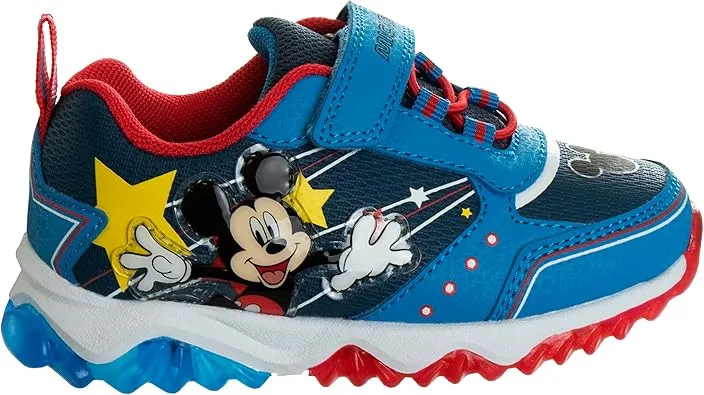 Mickey Mouse Boys Shoes - Slip-On Laceless Light-Up Sneakers (Toddler/Little Kid)