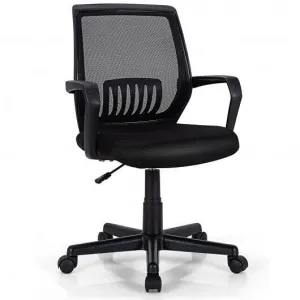 Mid-Back Mesh Height Adjustable Executive Chair with Lumbar Support - Color: Bla