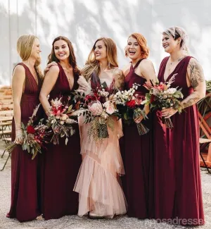 Mismatched Chiffon Cheap Long Bridesmaid Dresses Online, WG353