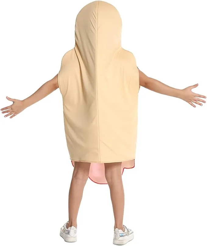 New Boy Hot Dog Costume Role Play Food Hotdog Jumpsuit Cosplay Kids Girl Halloween Costumes One size fits most! 5-12 Years!