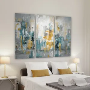 New Wayfair Large City Views II - 3 Piece Wrapped Canvas Multi-Piece Image Print! 5 Feet Wide! Retails $305 W/Tax on Sale!