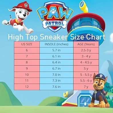 Nickelodeon boy's Paw Patrol Sneakers-Chase Marshall High-Top Running Shoes (Toddler/Little Kid)