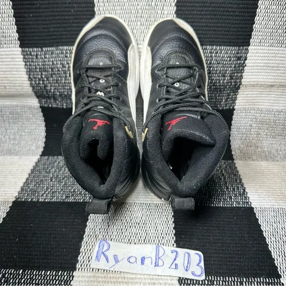 Nike Air Jordan 12 PS Playoffs - Black White - Kids Size 1Y- 151186-006.