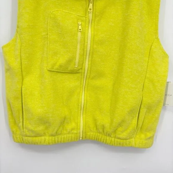 NWT Beyond Yoga Morning Walk Fleece Vest True Chartreuse, Sz Large, Outdoor