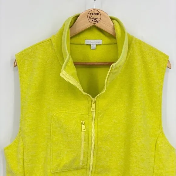 NWT Beyond Yoga Morning Walk Fleece Vest True Chartreuse, Sz Large, Outdoor