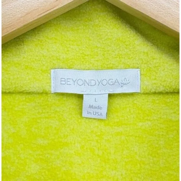 NWT Beyond Yoga Morning Walk Fleece Vest True Chartreuse, Sz Large, Outdoor