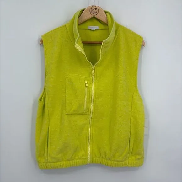 NWT Beyond Yoga Morning Walk Fleece Vest True Chartreuse, Sz Large, Outdoor