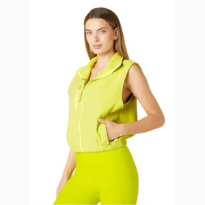 NWT Beyond Yoga Morning Walk Fleece Vest True Chartreuse, Sz Large, Outdoor