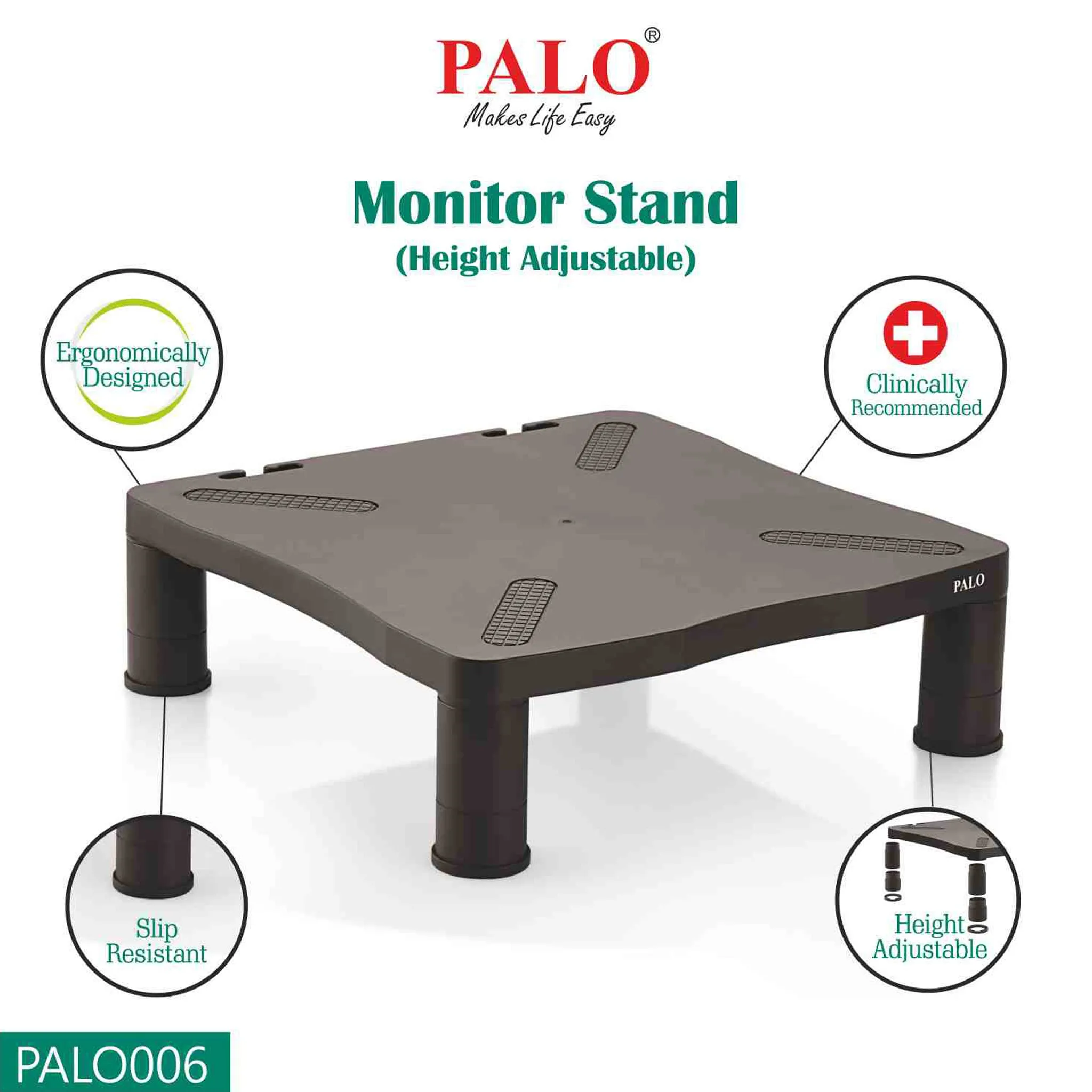 Palo Laptop Stand, Height Adjustable, For Monitors and Printers