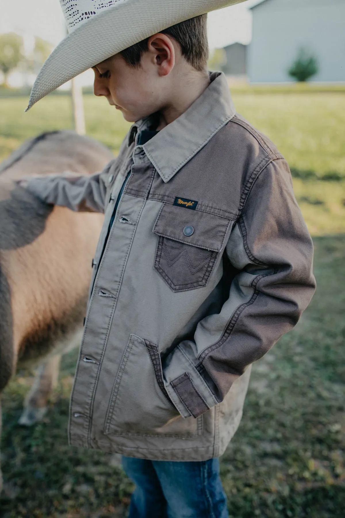'Pat' Wrangler Boys Canvas Chore Coat (L & XL only)