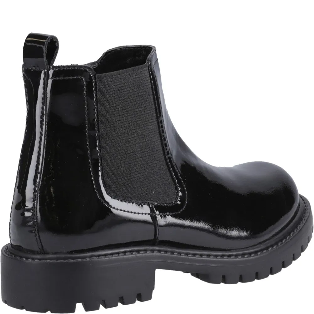 Patent Black Ariella Chelsea Junior School Shoes