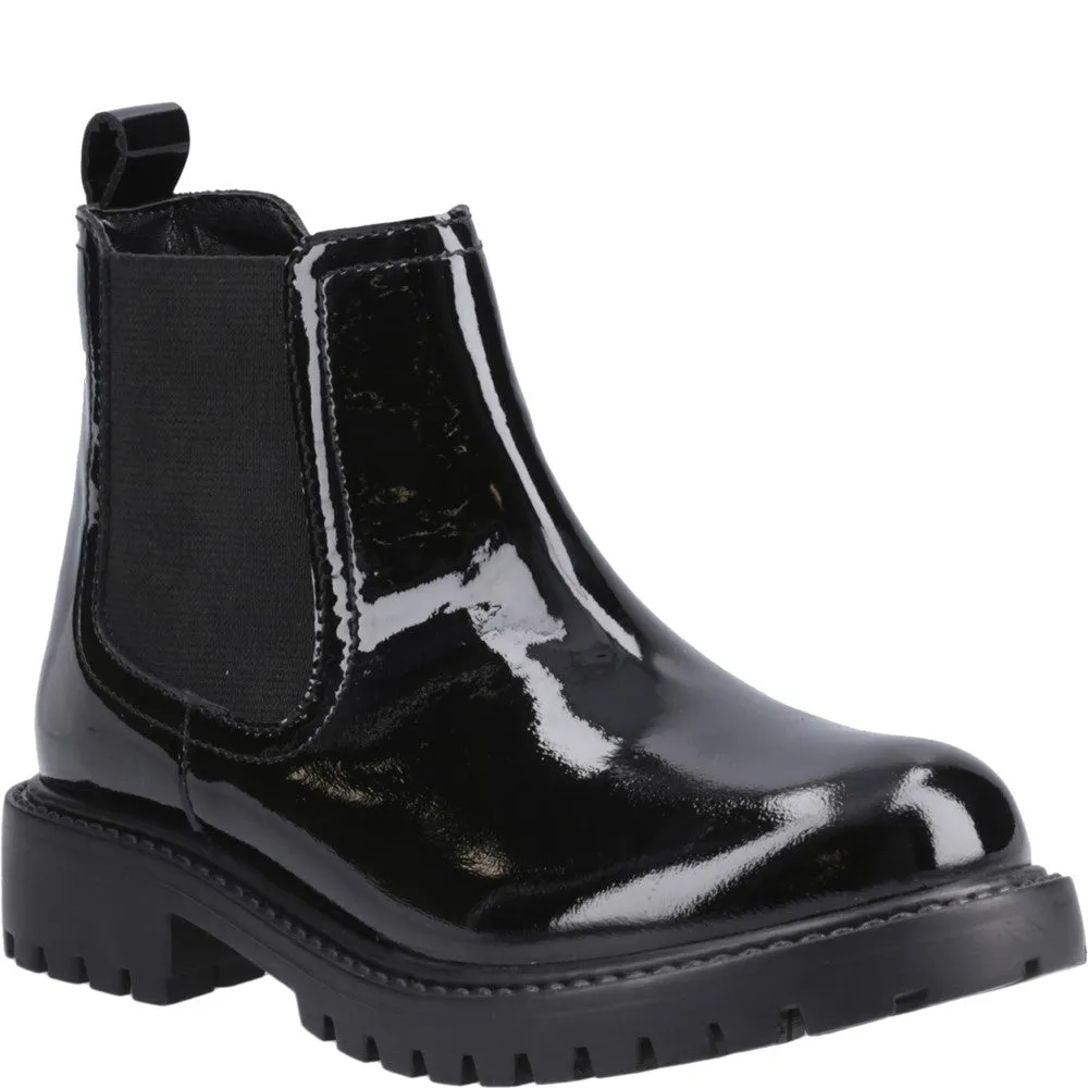 Patent Black Ariella Chelsea Junior School Shoes