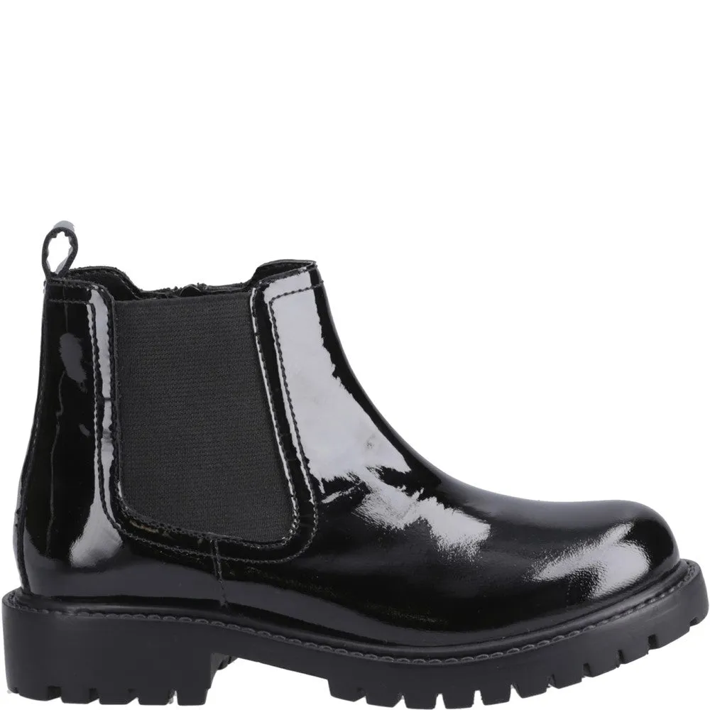 Patent Black Ariella Chelsea Junior School Shoes