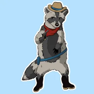Racoon Cowboy Sticker