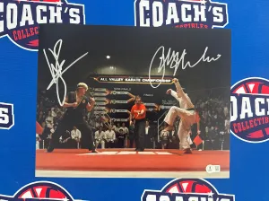 Ralph Macchio & William Zabka DUAL Autographed Karate Kid 11x14 Photo (Beckett)