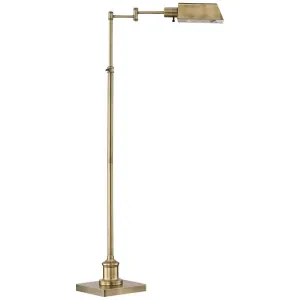 Regency Hill Jenson Adjustable Height Brass Swing Arm Pharmacy Floor Lamp