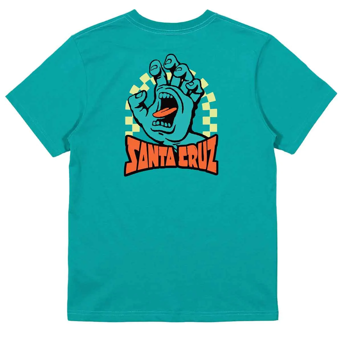 Santa Cruz - SC Arch Check Hand Youth Tee Teal