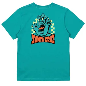 Santa Cruz - SC Arch Check Hand Youth Tee Teal