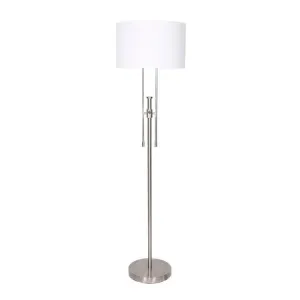 SARANTINO BRUSHED NICKEL HEIGHT-ADJUSTABLE METAL FLOOR LAMP