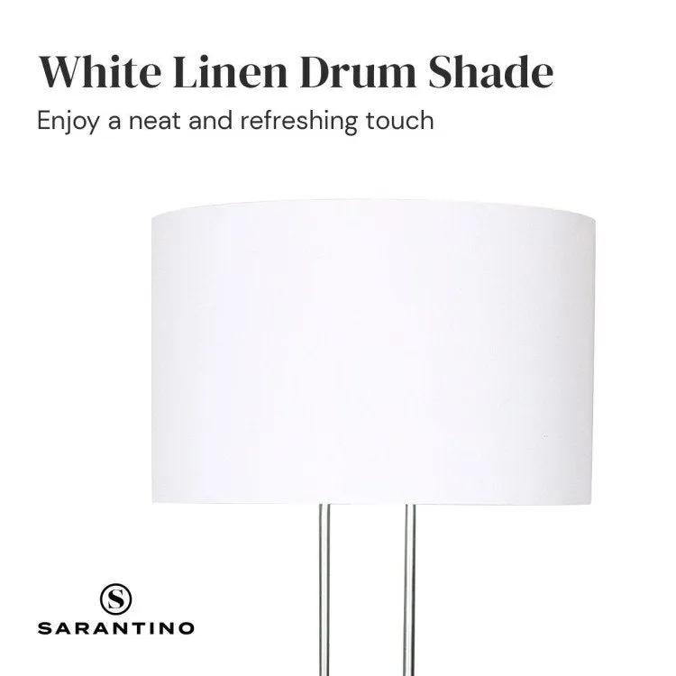 SARANTINO BRUSHED NICKEL HEIGHT-ADJUSTABLE METAL FLOOR LAMP