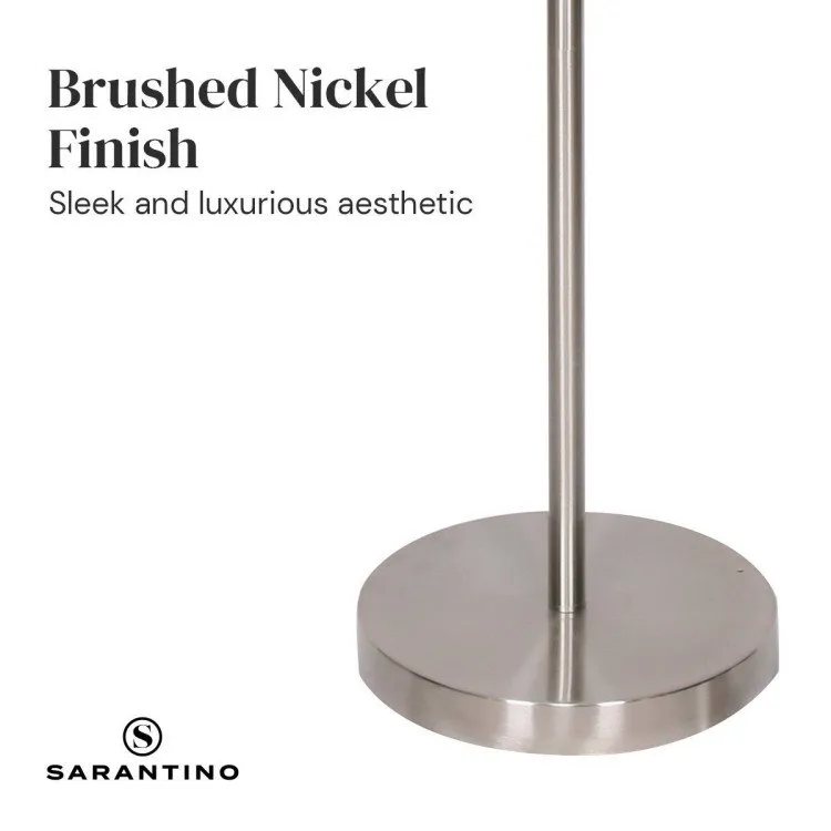 SARANTINO BRUSHED NICKEL HEIGHT-ADJUSTABLE METAL FLOOR LAMP