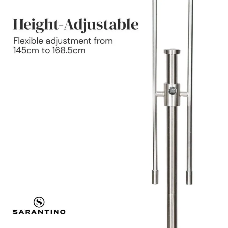 SARANTINO BRUSHED NICKEL HEIGHT-ADJUSTABLE METAL FLOOR LAMP