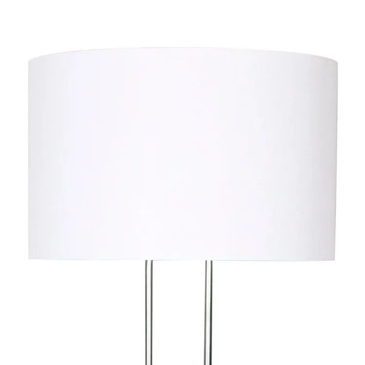 SARANTINO BRUSHED NICKEL HEIGHT-ADJUSTABLE METAL FLOOR LAMP